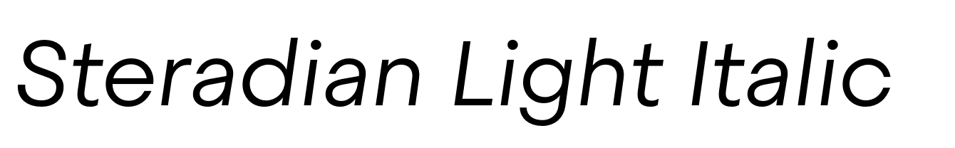 Steradian Light Italic